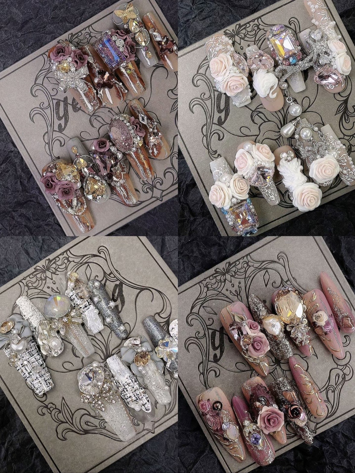 Rose Relic couture press-on nail custom reference