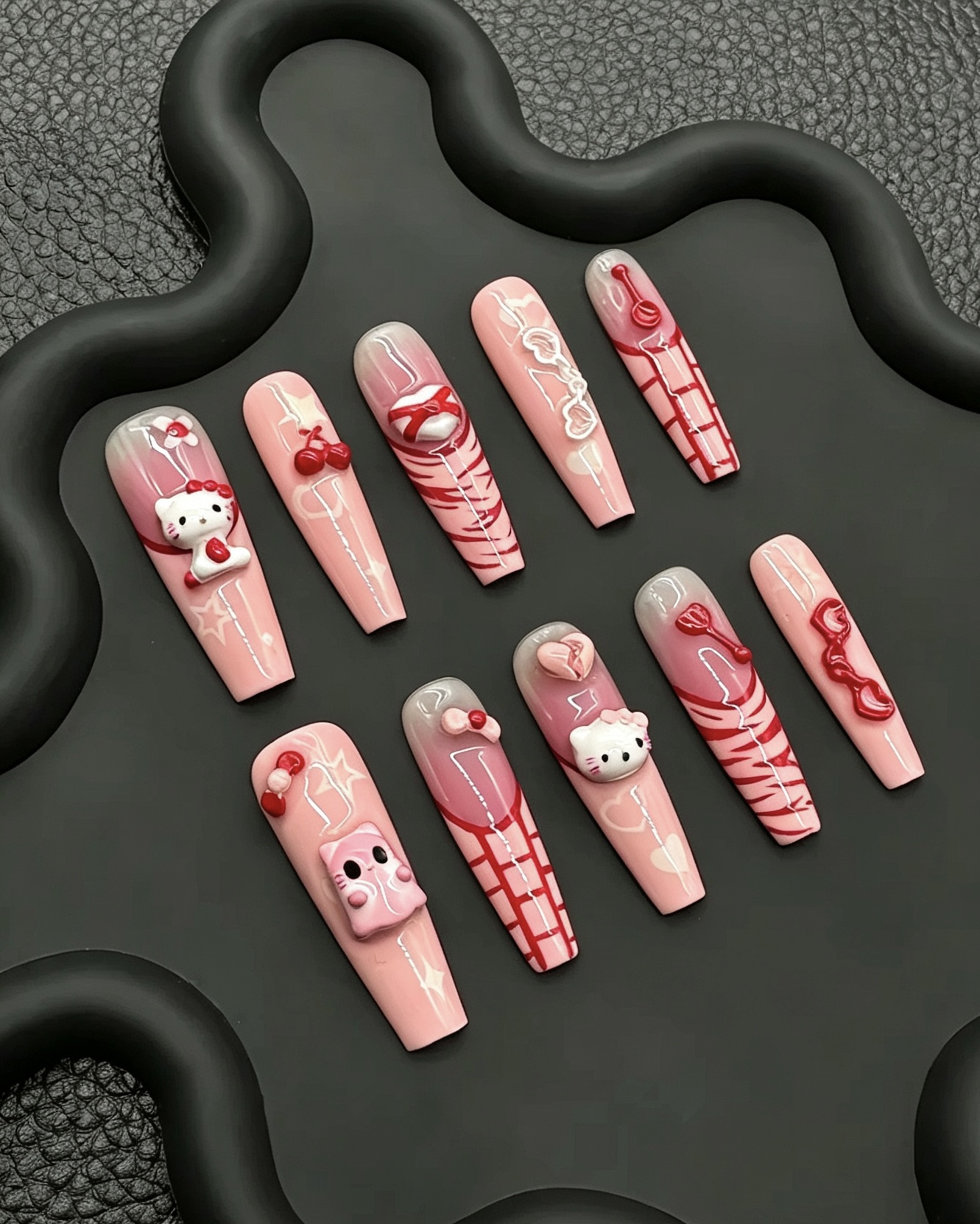 Sweet 3D press-on nail style reference