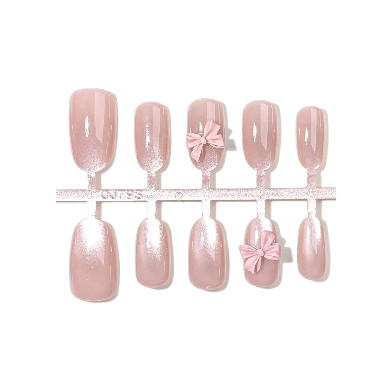 T082 Sweetheart Bow Extra-Short Press-On Nails